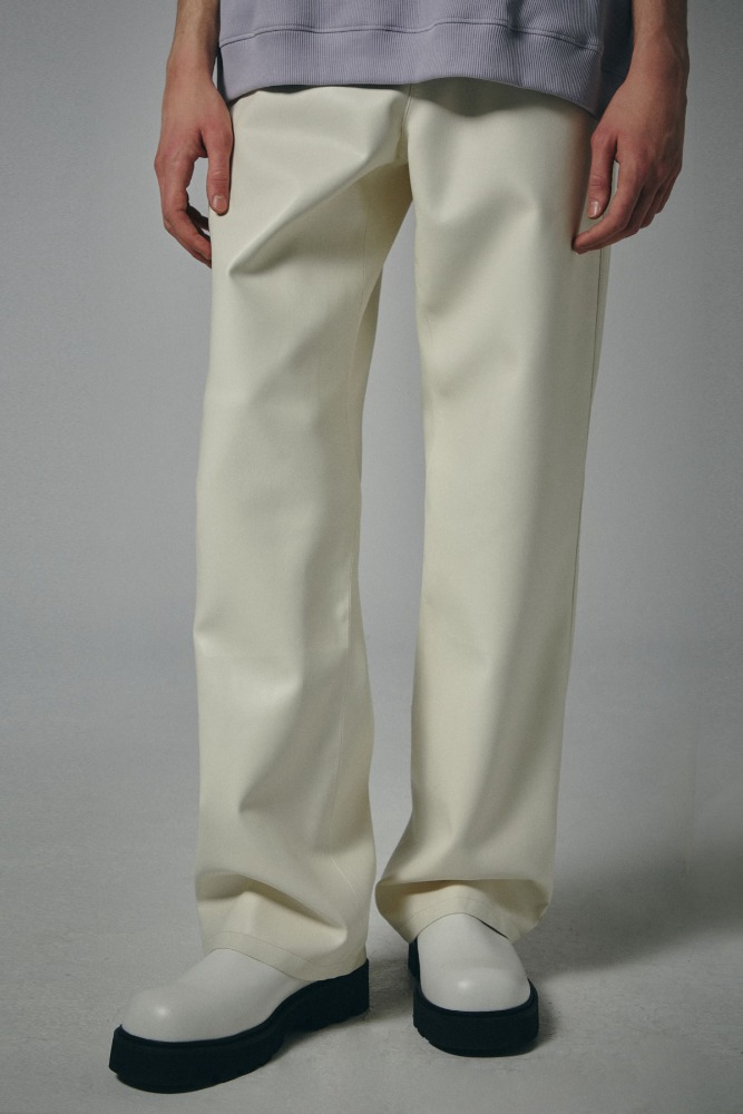 SPERONE FLOW LINE LEATHER PANTS [IVORY]
